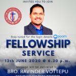 Fellowship Service – 13th June 2020, 6:30PM